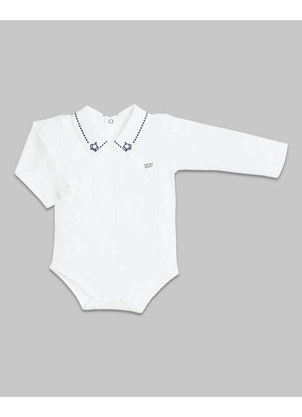 Anjos Baby - Body Bebê Manga Longa Branco Anjos Baby Branco