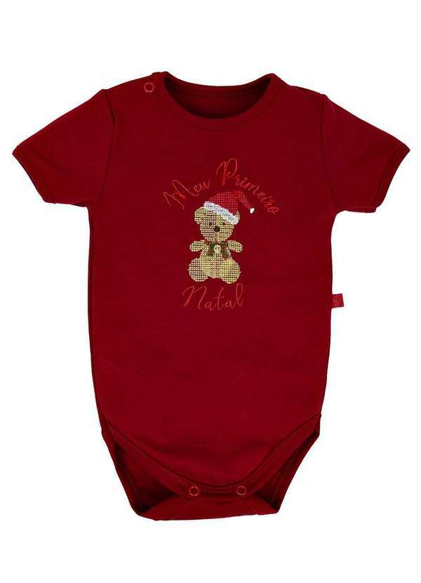 Grow Up - Body Bebê Primeiro Natal Vermelho Grow Up Vermelho