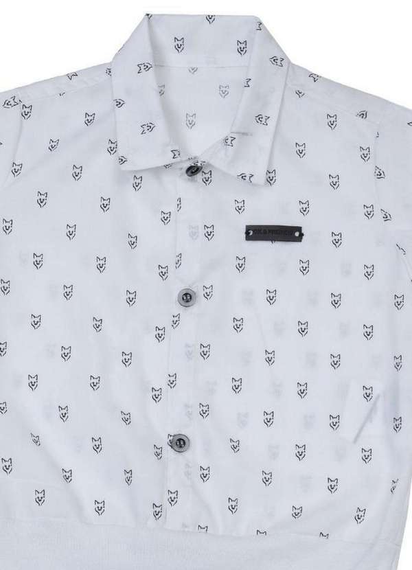 Ok e Pakita - Body Bebê Tricoline Estampado Ok & Pakita Branco 2