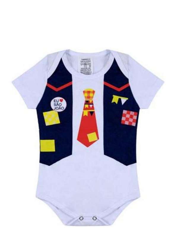 Douvelin - Body Curto Estampado Junino Douvelin Branco