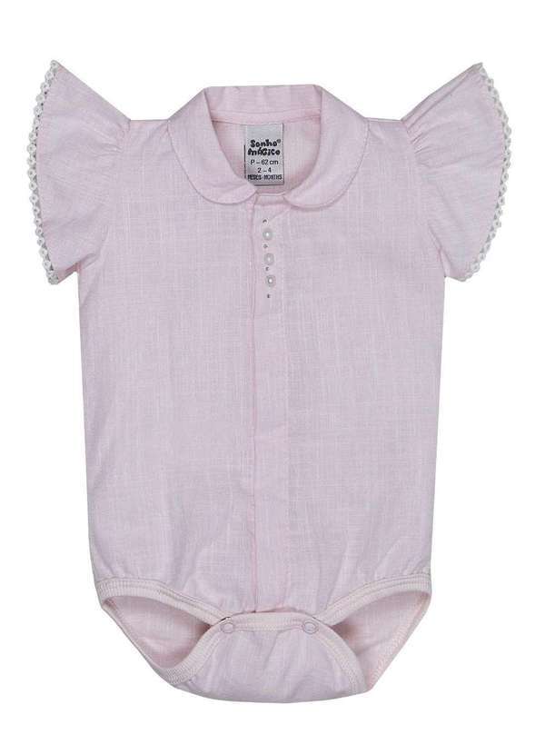 Sonho Mágico - Body Rosa Curto Infantil Sonho Mágico Rosa