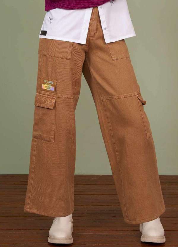 Collie - Calça Cargo Menina Marrom Collie Marrom