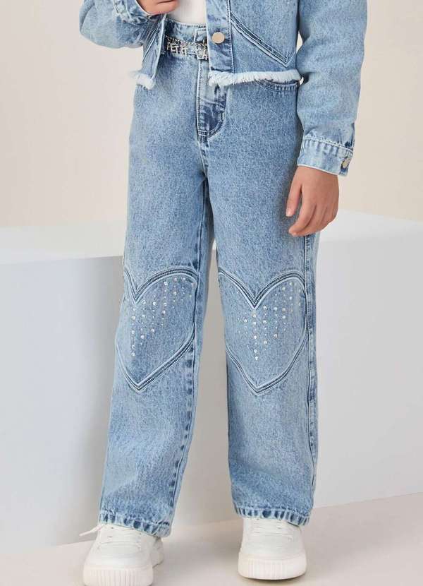 Petit Cherie - Calça Infantil Menina Strass Petit Cherie Jeans