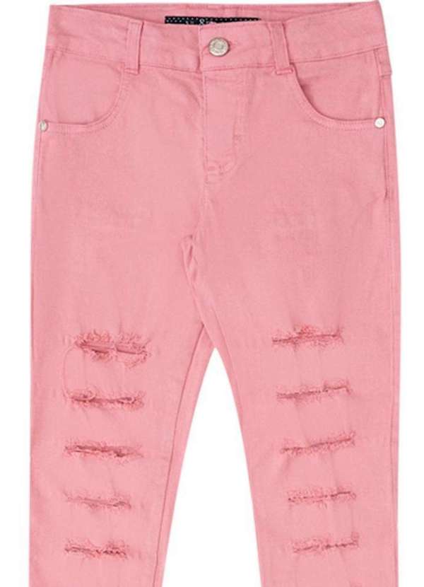 Vic&vicky - Calça Juvenil Sarja Skinny Destroyed Rosa Vic&Vicky Rosa 2