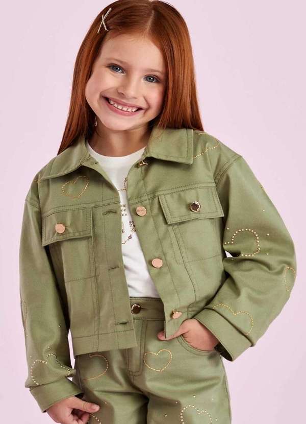 Petit Cherie - Jaqueta Infantil Petit Cherie Sarja Verde Verde