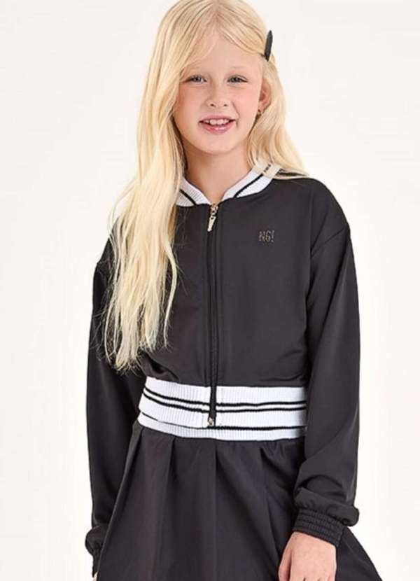 Nina Go - Jaqueta Menina Preto Nina Go Preto