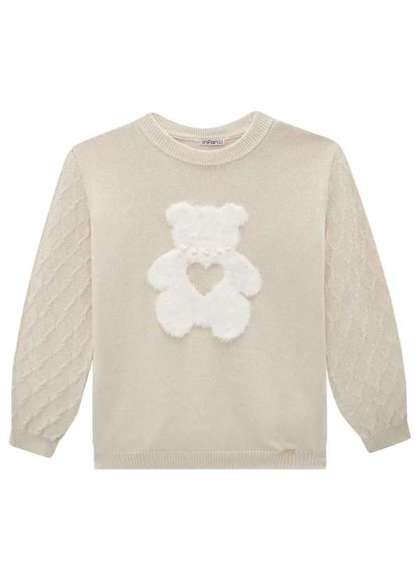 Infanti - Suéter Infantil Ursinho Menina Infanti Nude