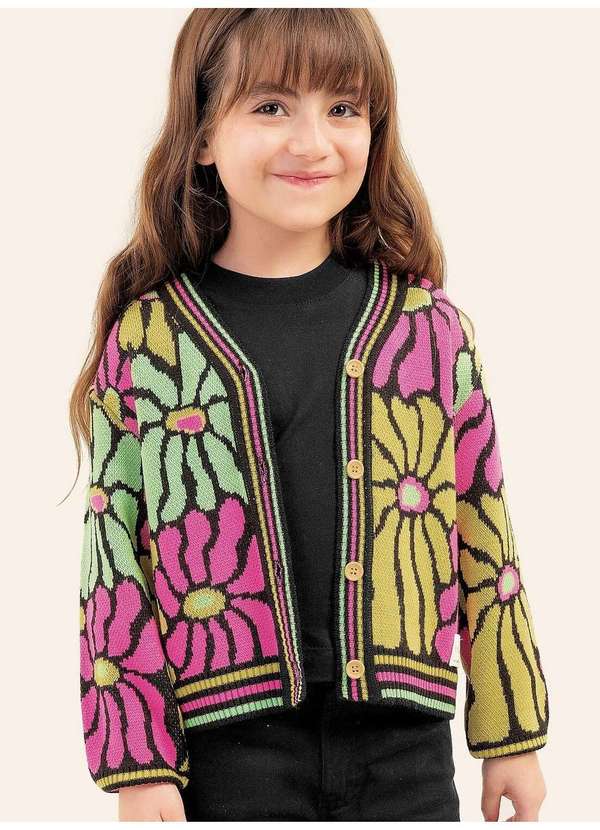 Bugbee - Cardigan Tricô Estampado Bugbee Estampado