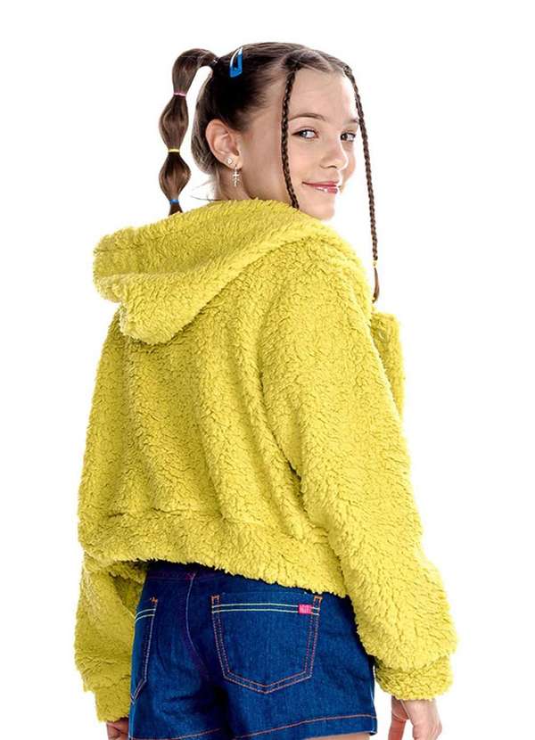 Mylu - Casaco Curto Pelos Infantil Capuz Mylu Amarelo 3