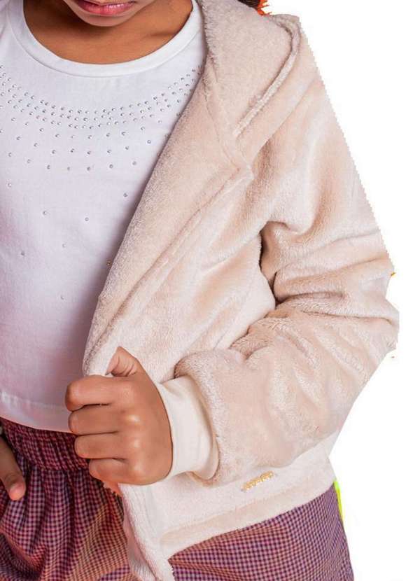Vigat - Casaco Infantil Aveludado Capuz Off White Vigat Off White 2
