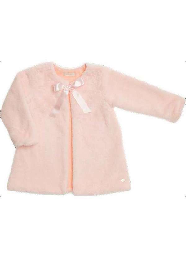 Anjos Baby - Casaco Pelinhos Rose Laço Infantil Anjos Baby Rosa