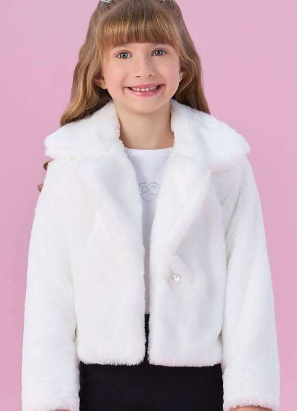 Petit Cherie - Casaco Peluciado Menina Offwhite Petit Cherie Off White