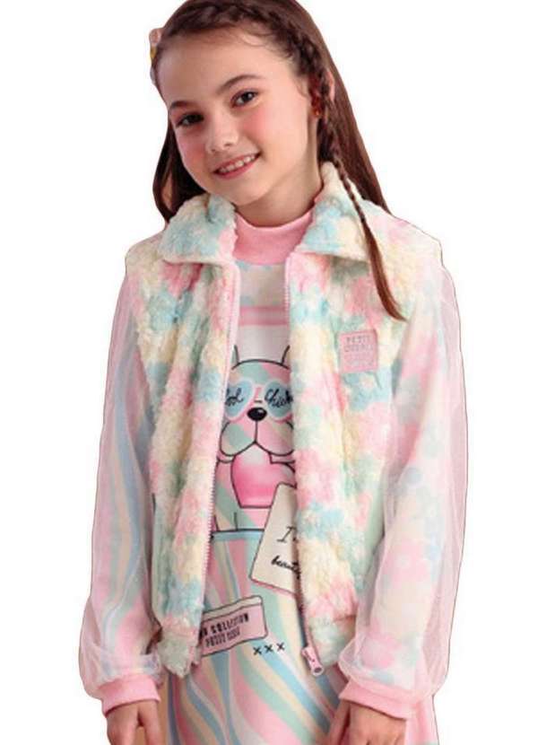 Petit Cherie - Colete Infantil Colorido Manga Longa Petit Cherie Mescla 1