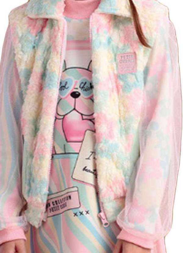 Petit Cherie - Colete Infantil Colorido Manga Longa Petit Cherie Mescla 2