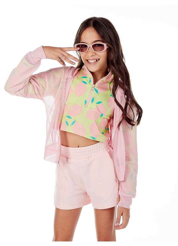 Mylu - Jaqueta Corta Vento em Tule Rosa Mylu Rosa