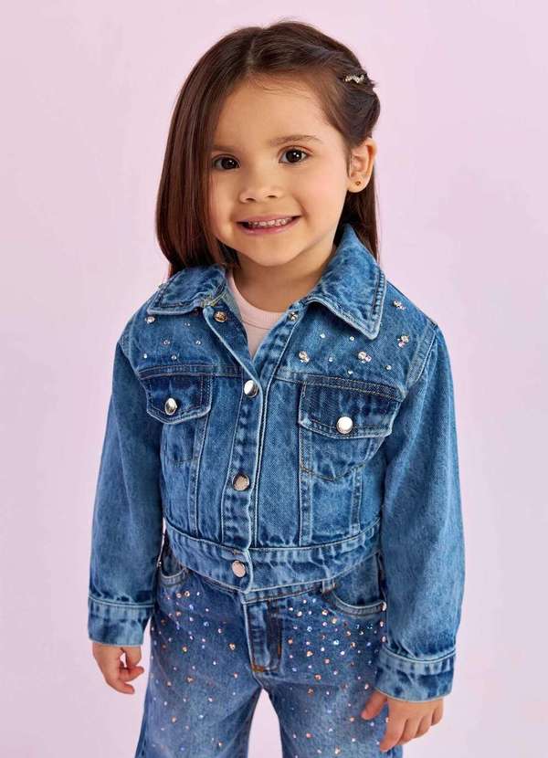 Jaqueta Infantil Menina Jeans Petit Cherie Jeans Vim Vi Venci