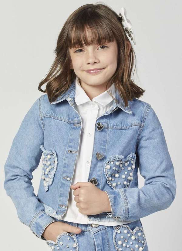 Jeans Infantil Jaqueta Jeans Lilica Ripilica Colete Jeans Lilica