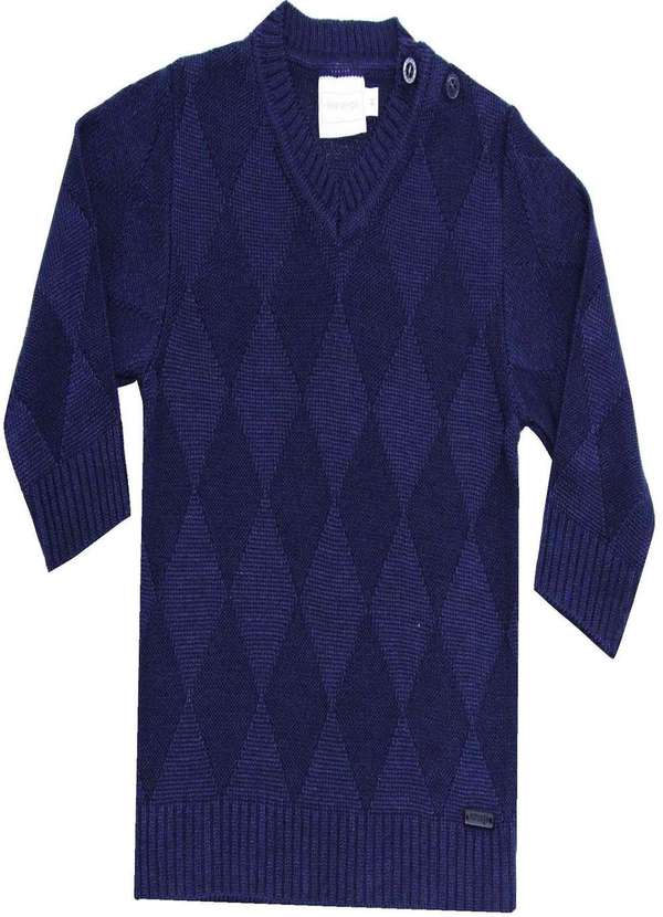 Noruega - Suéter Longo Azul Marinho Infantil Noruega Azul Marinho