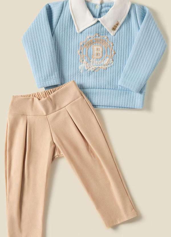 Bika Kids - Conjunto Azul Bebê Menina Bika Kids Azul