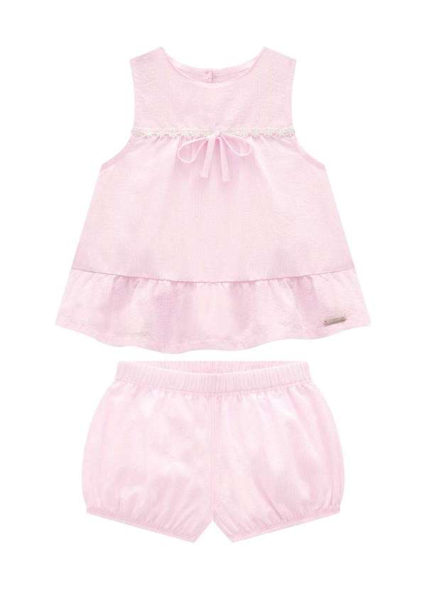 Somni - Conjunto Batinha e Short Balloon Rosa Somni Rosa Bebê