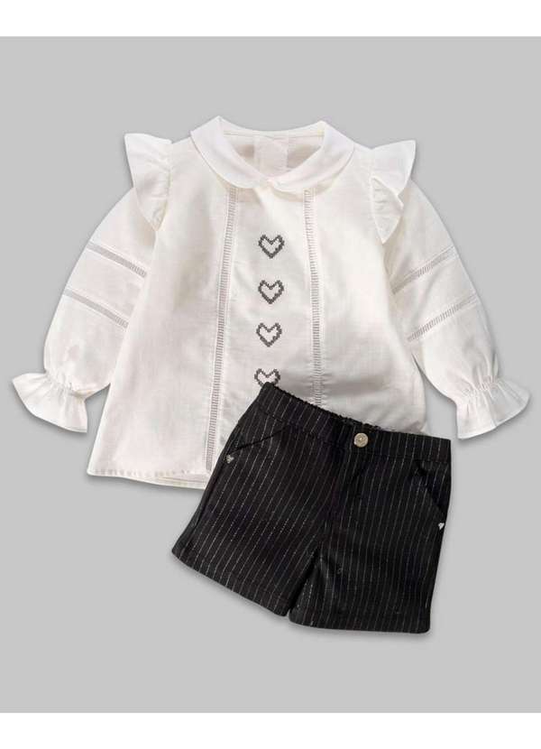 Anjos Baby - Conjunto Bebê Menina Anjos Baby Off White