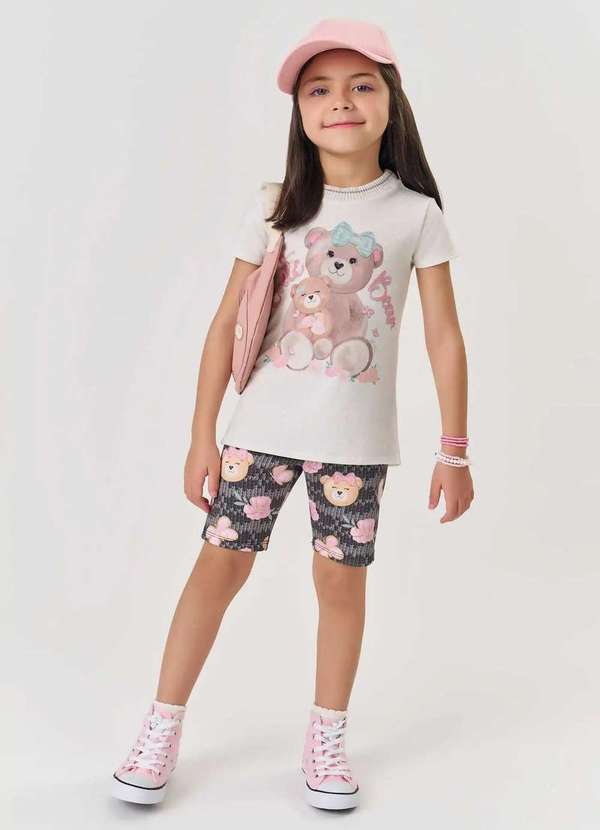 Kukiê - Conjunto Bermuda Ciclista Menina Estampada Kukiê Estampado 1