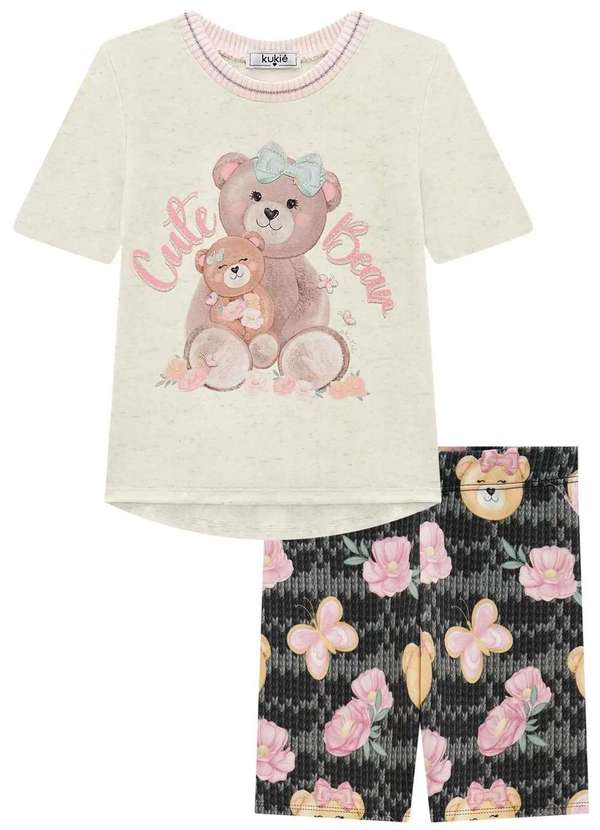 Kukiê - Conjunto Bermuda Ciclista Menina Estampada Kukiê Estampado 2