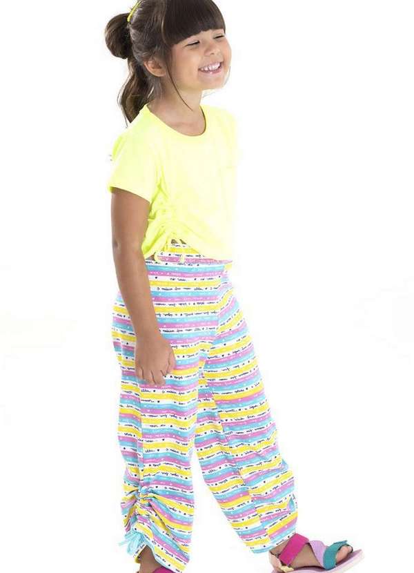 Serelepe - Conjunto Blusa Calça Infantil Estampado Amarelo Serelepe Estampado 1