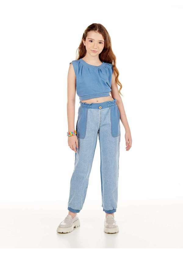 Mylu - Conjunto Blusa Calça Jeans Mylu Jeans