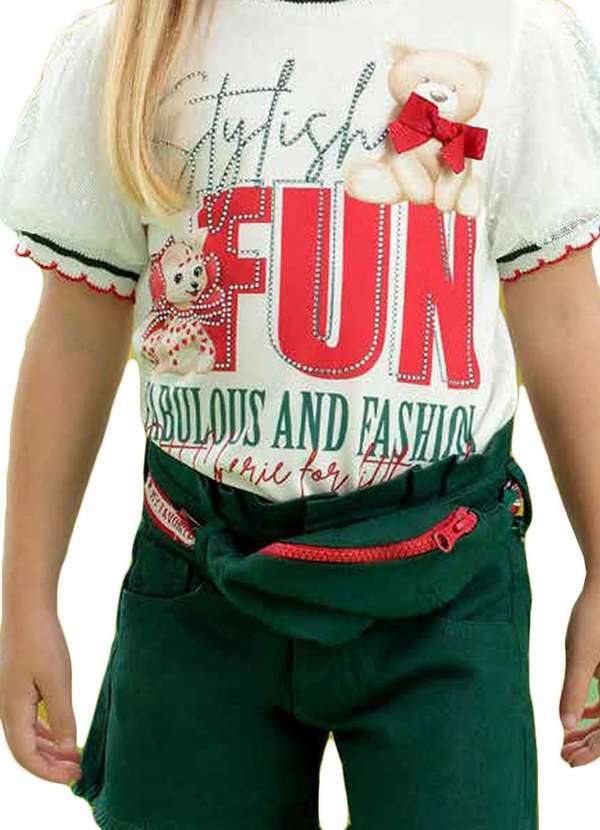 Petit Cherie - Conjunto Blusa Short Infantil Verde Petit Cherrie Verde 2