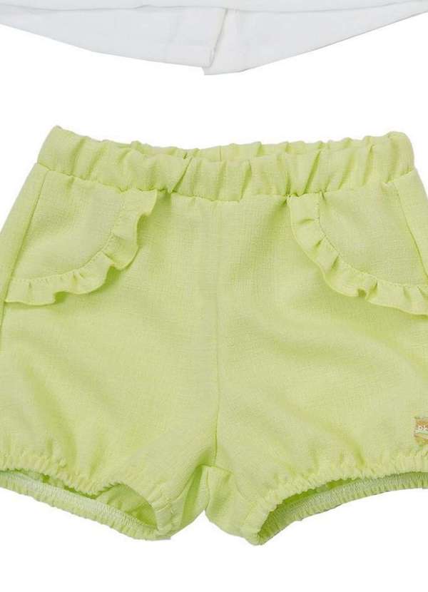 Ok e Pakita - Conjunto Blusa Shorts Verde Ok & Pakita Verde 2