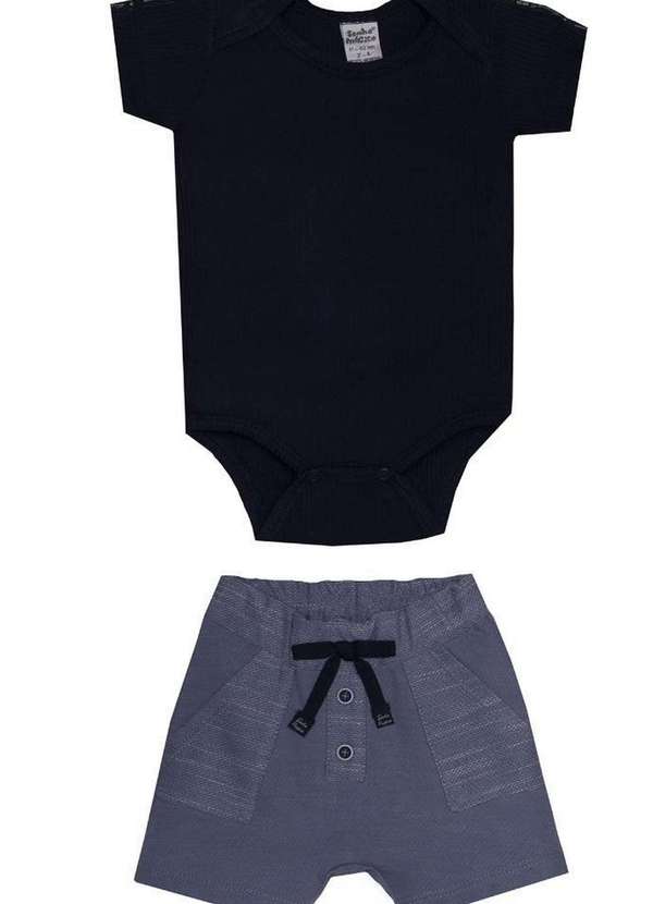 Sonho Mágico - Conjunto Body Bermuda Bebê Preto Sonho Mágico Preto