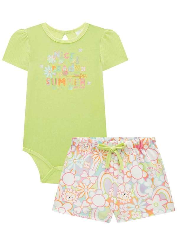 Kukiê - Conjunto Body Canelado Mauí Shorts Molecotton Nice Summer Kukiê Verde