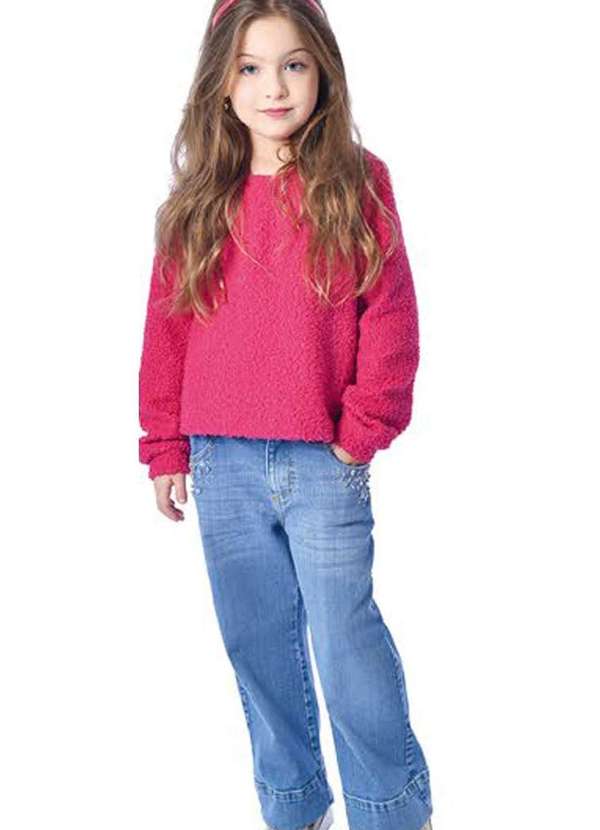 Linna Valentina e Dnm - Conjunto Calça Blusa Infantil Linna Valentinna Rosa 1