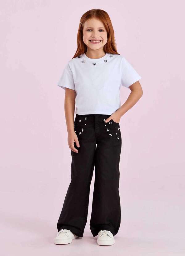 Petit Cherie - Conjunto Calça Infantil Petit Cherie Branco