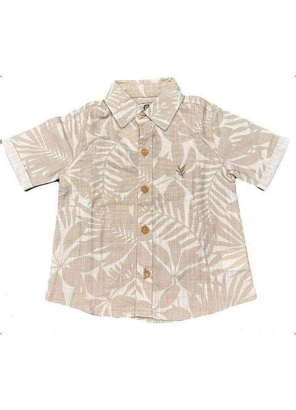 Banana Danger - Conjunto Camisa Bermuda Infantil Estampado Bege Banana Danger Bege