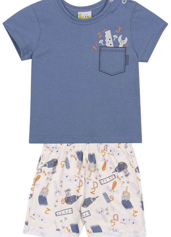 Nini&bambini - Conjunto Camiseta Bermuda Infantil Azul Nini & Bambini Azul 1