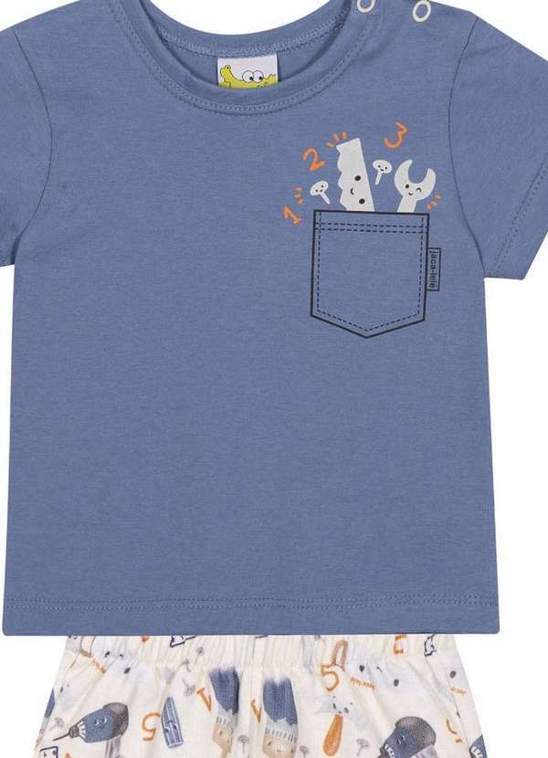 Nini&bambini - Conjunto Camiseta Bermuda Infantil Azul Nini & Bambini Azul 2