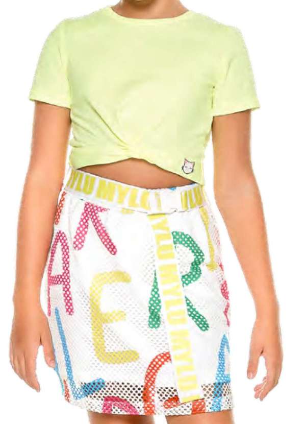 Mylu - Conjunto Cropped Saia Letras Mylu Verde 3