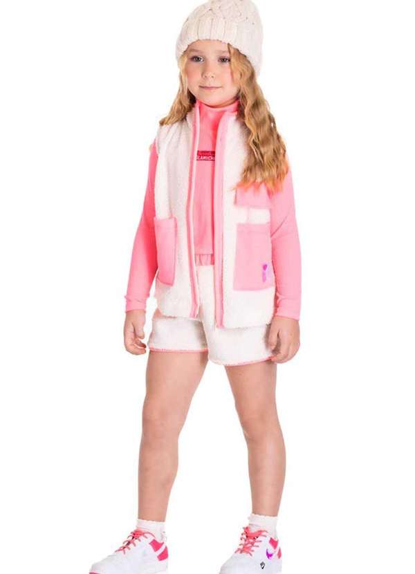 Serelepe - Conjunto Curto Shorts Off White Infantil Serelepe Off White