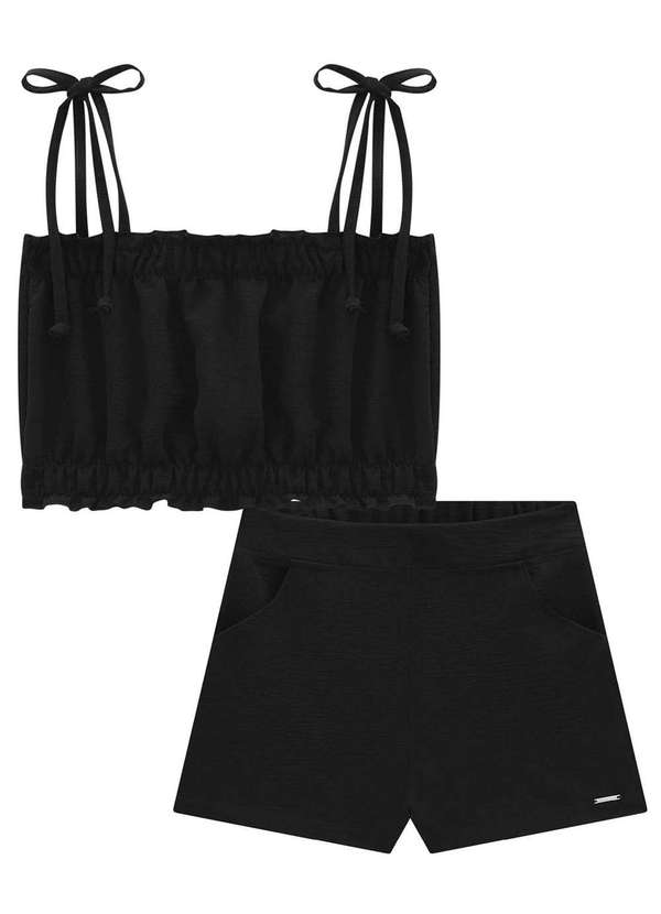 Lilimoon - Conjunto Curto Viscose Preto Infantil Lilimoon Preto