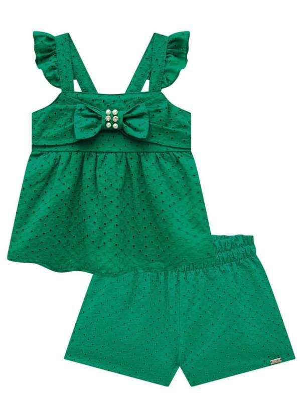 Infanti - Conjunto de Bata e Shorts em Laise Summer Infanti Verde