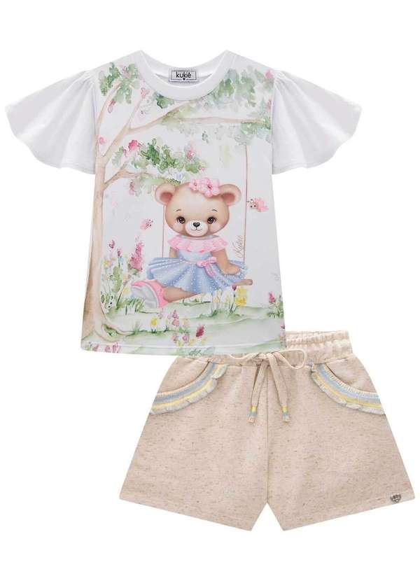 Kukiê - Conjunto de Blusa em Meia Malha Kukiê Estampado