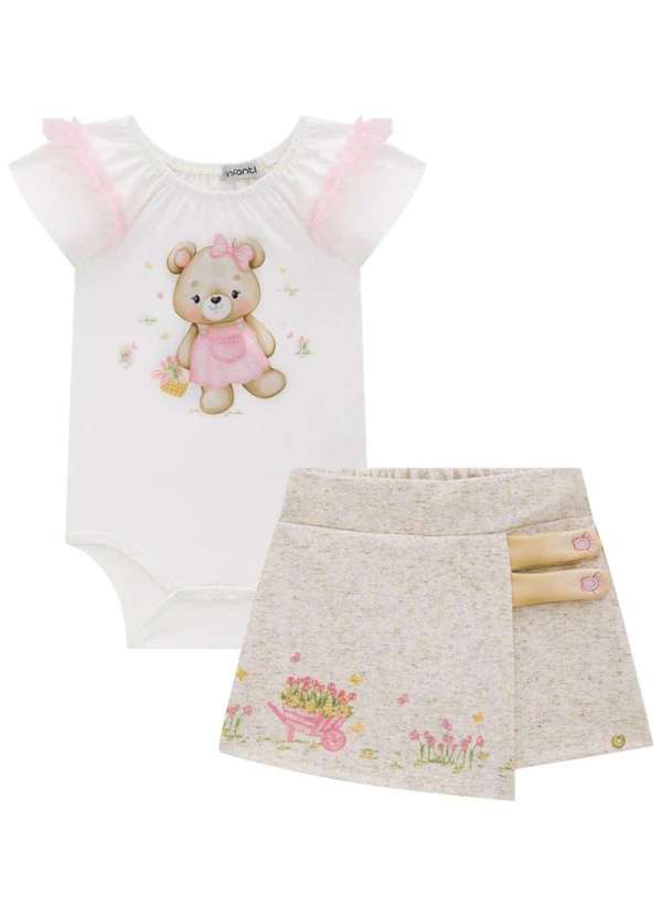 Infanti - Conjunto de Body em Cotton com Short Saia Infanti Estampado 1