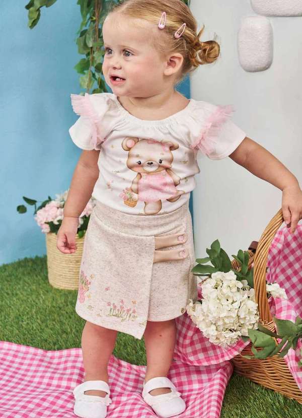 Infanti - Conjunto de Body em Cotton com Short Saia Infanti Estampado 2