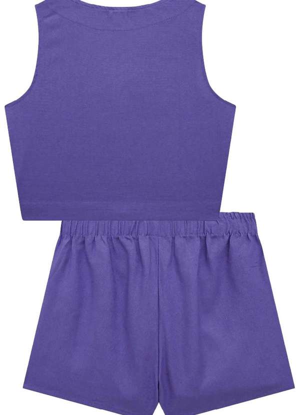 Vic&vicky - Conjunto de Colete Cropped e Short Saia Vic&Vicky Roxo 2