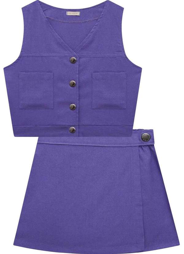 Vic&vicky - Conjunto de Colete Cropped e Short Saia Vic&Vicky Roxo 3
