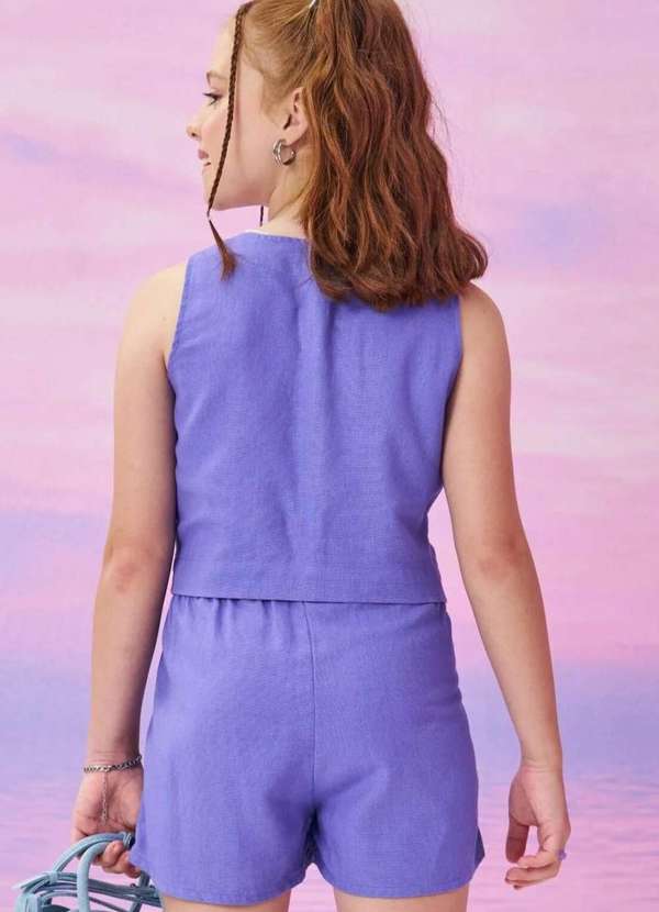 Vic&vicky - Conjunto de Colete Cropped e Short Saia Vic&Vicky Roxo 4