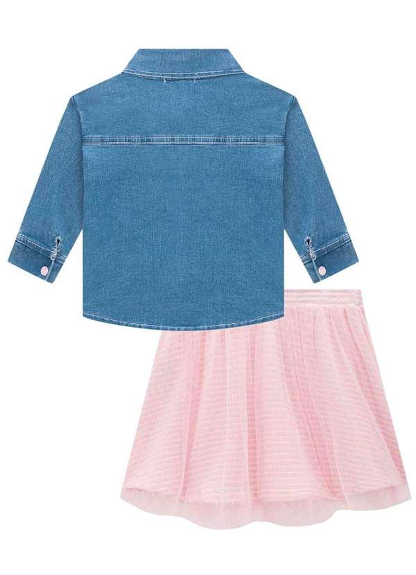 Infanti - Conjunto de Shacket Jeans Bellini Saia Tule Infanti Jeans 3
