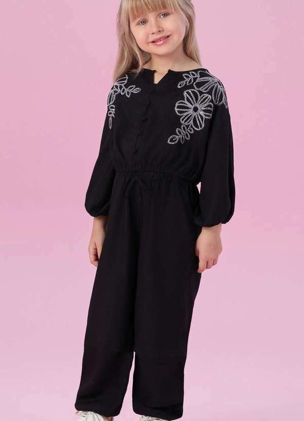 Petit Cherie - Conjunto Festa Petit Cherie Estampado Preto Preto 1